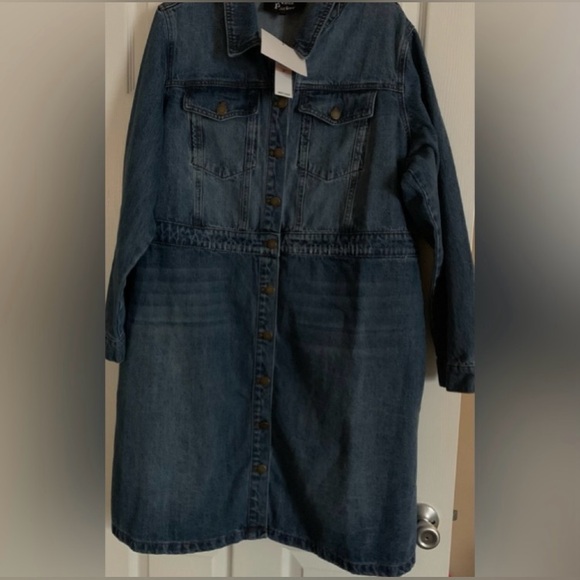 Women’s Denim Dress Jean Dress Jacket - Picture 2 of 4